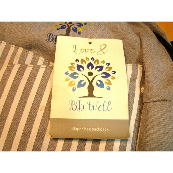 BB Well Diaper Bag Backpack with PEVA Waterproof Changing Pad Spacious Pockets - Picture 4 of 12